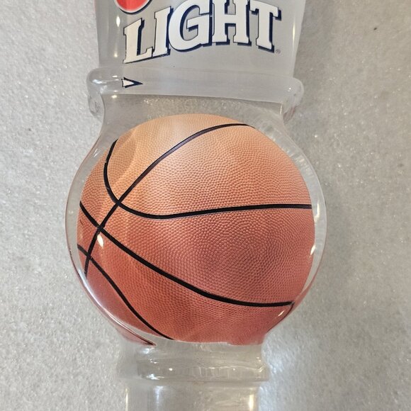 COORS LIGHT BASKETBALL Beer Tap Handle Clear Acrylic‎ NBA NCAA Man Cave Garage - Picture 3 of 12